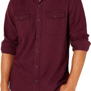 Men's Regular-Fit Long-Sleeve Two-Pocket Flannel Shirt