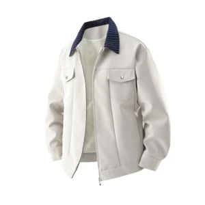 Men's new plus size men's leather jacket workwear motorcycle style jacket men's spring and autumn