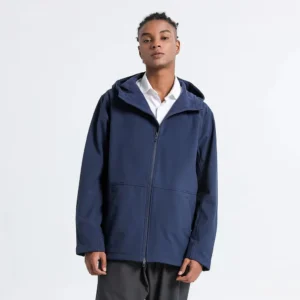 Men's sports jacket with zipper windproof breathable hat outdoor loose casual running fitness jacket