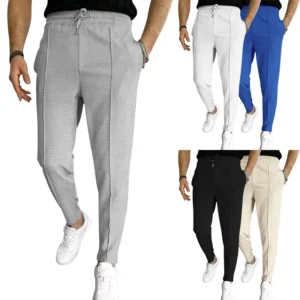2026 summer new men's European and American version trousers pull-up sports casual trousers loose trousers