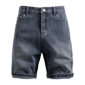 2026 Summer European and American Retro Men's Star Pattern Denim Shorts Five-point Pants Casual Shorts