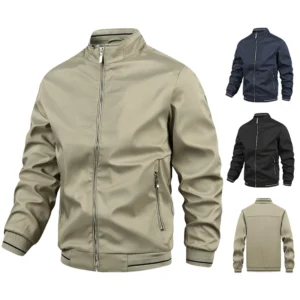 2026冬季新款男士修身长袖夹克开衫个性欧美休闲外套