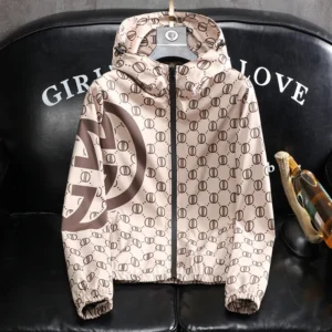 男士时尚服装休闲夹克连帽外套秋季街头服饰男士印花夹克